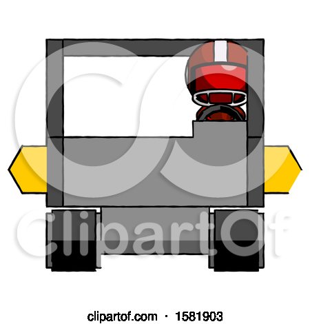 Red Football Player Man Driving Amphibious Tracked Vehicle Front View by Leo Blanchette