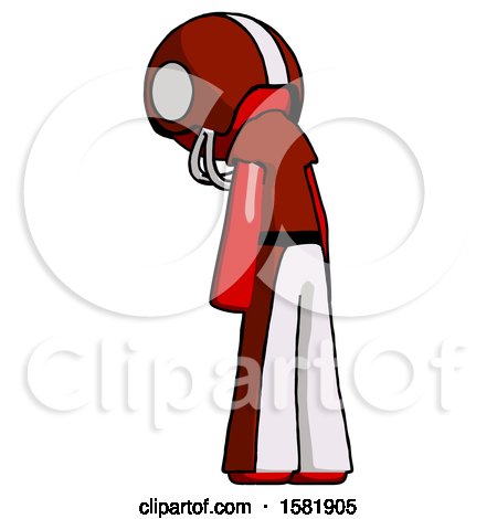 Red Football Player Man Depressed with Head Down, Back to Viewer, Left by Leo Blanchette