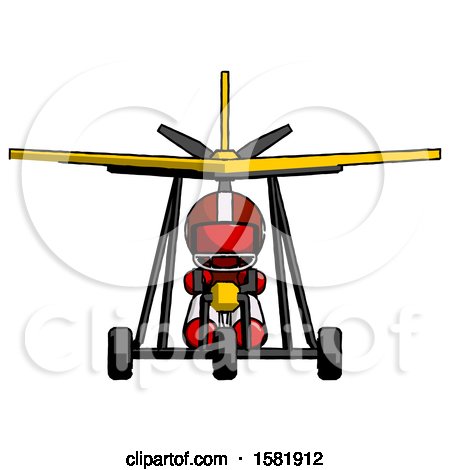 Red Football Player Man in Ultralight Aircraft Front View by Leo Blanchette