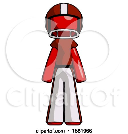 Red Football Player Man Standing Facing Forward by Leo Blanchette
