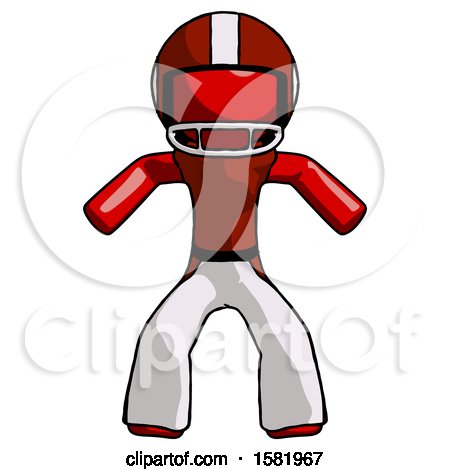 Red Football Player Male Sumo Wrestling Power Pose by Leo Blanchette