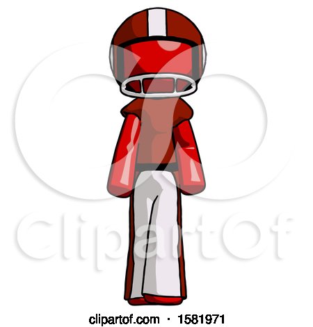 Red Football Player Man Walking Front View by Leo Blanchette