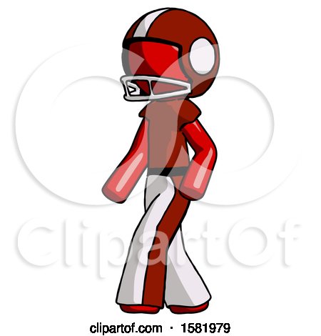 Red Football Player Man Man Walking Turned Left Front View by Leo Blanchette