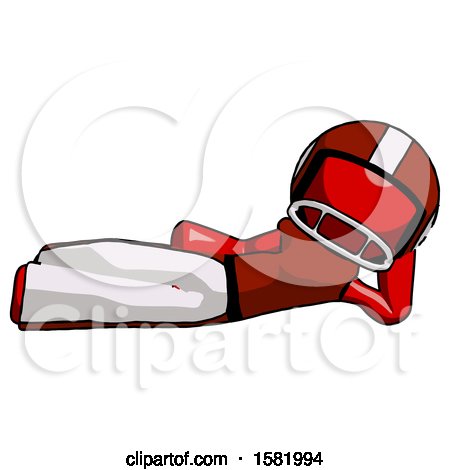 Red Football Player Man Reclined on Side by Leo Blanchette