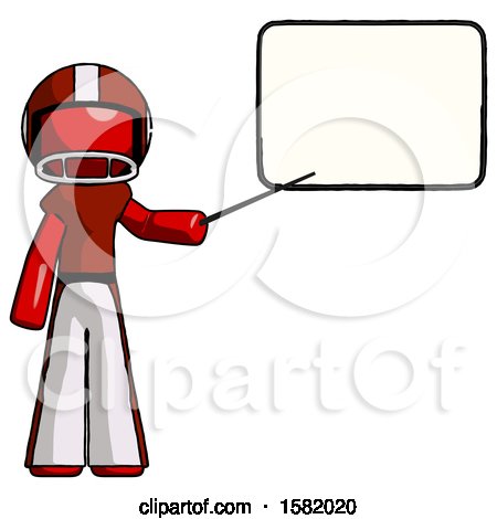 Red Football Player Man Giving Presentation in Front of Dry-erase Board by Leo Blanchette
