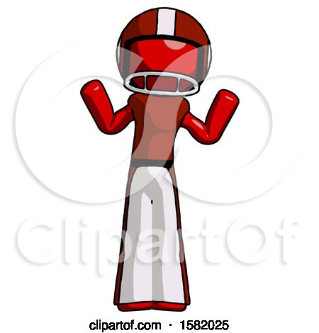 Red Football Player Man Shrugging Confused by Leo Blanchette
