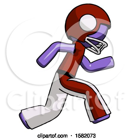 Purple Football Player Man Running Fast Right by Leo Blanchette