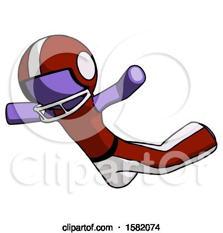 Purple Football Player Man Skydiving or Falling to Death by Leo Blanchette
