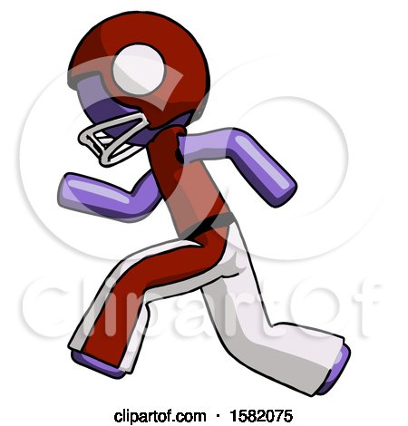 Purple Football Player Man Running Fast Left by Leo Blanchette