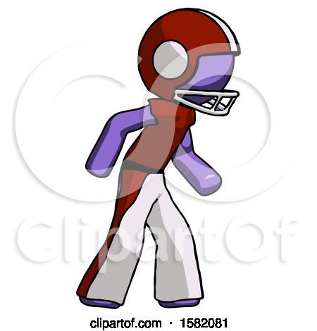 Purple Football Player Man Suspense Action Pose Facing Right by Leo Blanchette