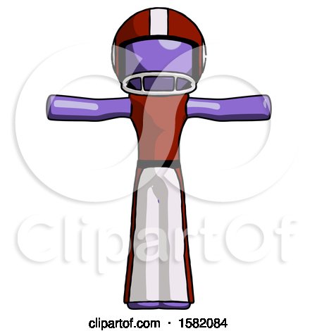 Purple Football Player Man T-Pose Arms up Standing by Leo Blanchette