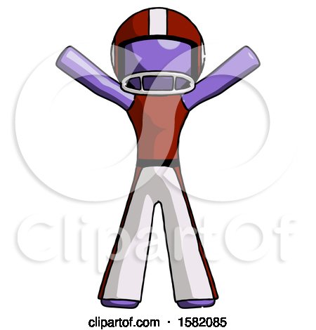 Purple Football Player Man Surprise Pose, Arms and Legs out by Leo Blanchette