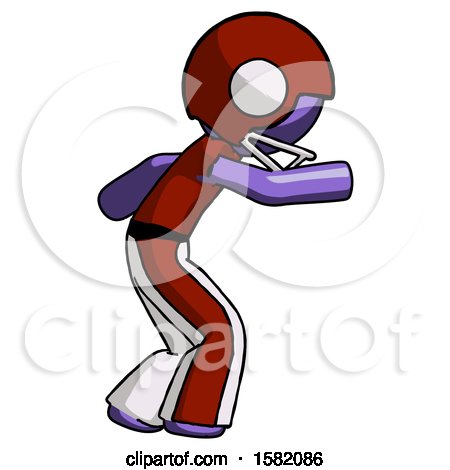 Purple Football Player Man Sneaking While Reaching for Something by Leo Blanchette