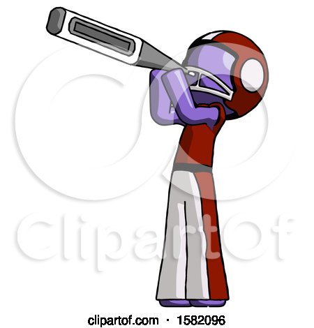 Purple Football Player Man Thermometer in Mouth by Leo Blanchette