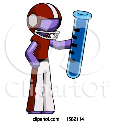 Purple Football Player Man Holding Large Test Tube by Leo Blanchette