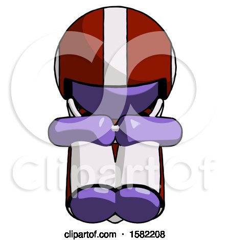 Purple Football Player Man Sitting with Head down Facing Forward by Leo Blanchette