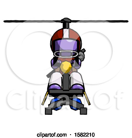 Purple Football Player Man Flying in Gyrocopter Front View by Leo Blanchette