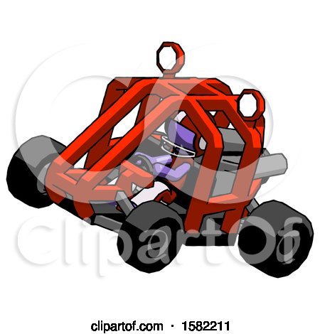 Purple Football Player Man Riding Sports Buggy Side Top Angle View by Leo Blanchette