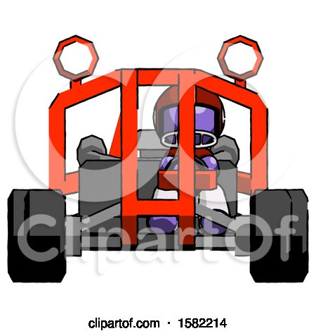 Purple Football Player Man Riding Sports Buggy Front View by Leo Blanchette