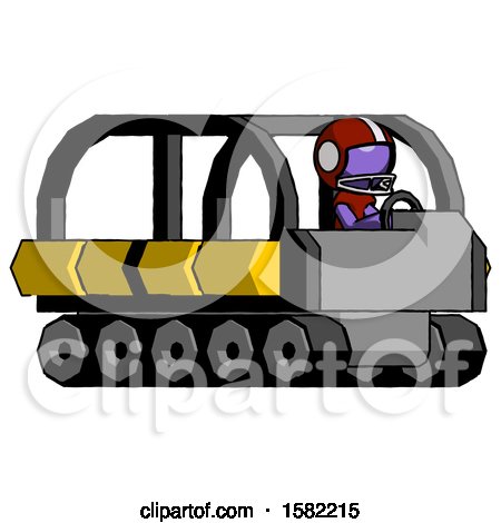 Purple Football Player Man Driving Amphibious Tracked Vehicle Side Angle View by Leo Blanchette
