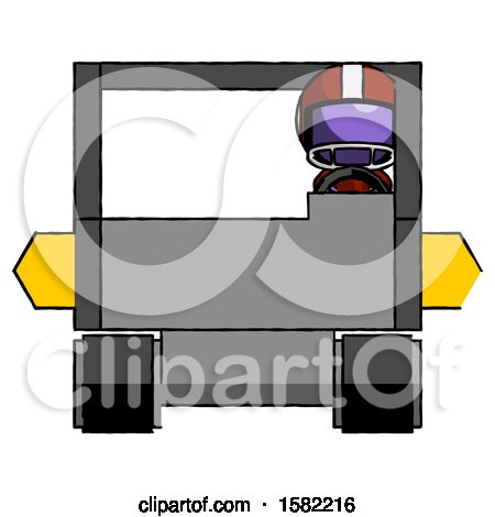 Purple Football Player Man Driving Amphibious Tracked Vehicle Front View by Leo Blanchette