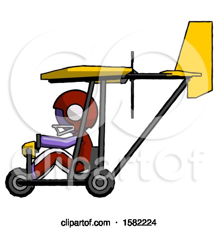 Purple Football Player Man in Ultralight Aircraft Side View by Leo Blanchette