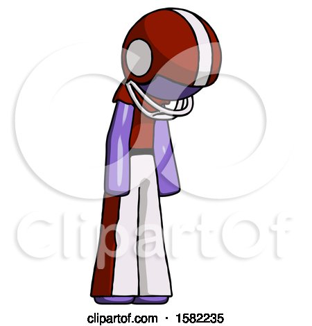 Purple Football Player Man Depressed with Head down Turned Right by Leo Blanchette