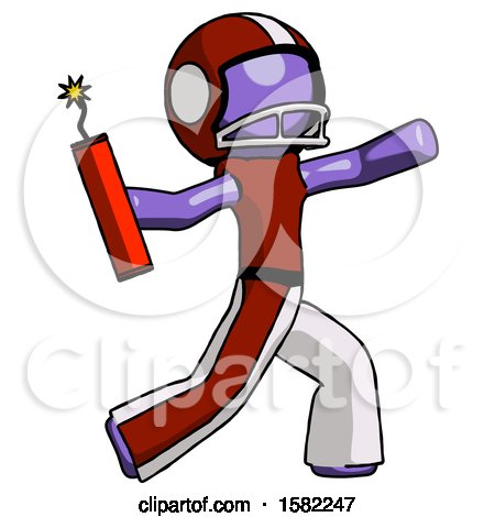 Purple Football Player Man Throwing Dynamite by Leo Blanchette