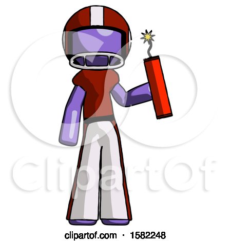 Purple Football Player Man Holding Dynamite with Fuse Lit by Leo Blanchette
