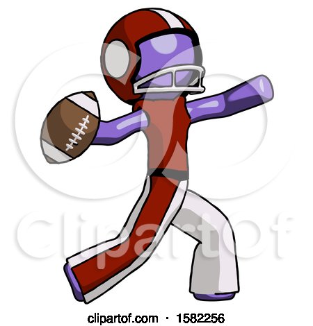 Purple Football Player Man Throwing Football by Leo Blanchette