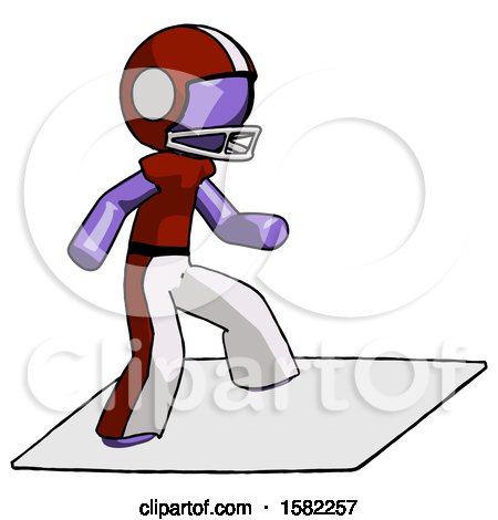 Purple Football Player Man on Postage Envelope Surfing by Leo Blanchette