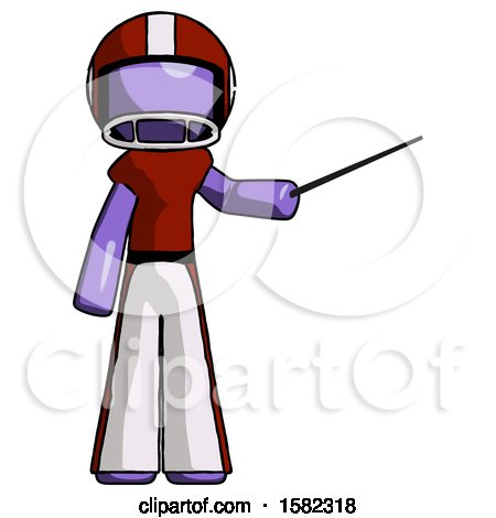Purple Football Player Man Teacher or Conductor with Stick or Baton Directing by Leo Blanchette