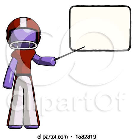 Purple Football Player Man Giving Presentation in Front of Dry-erase Board by Leo Blanchette