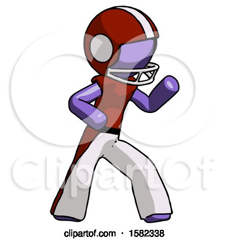 Purple Football Player Man Martial Arts Defense Pose Right by Leo Blanchette