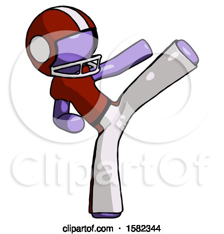 Purple Football Player Man Ninja Kick Right by Leo Blanchette