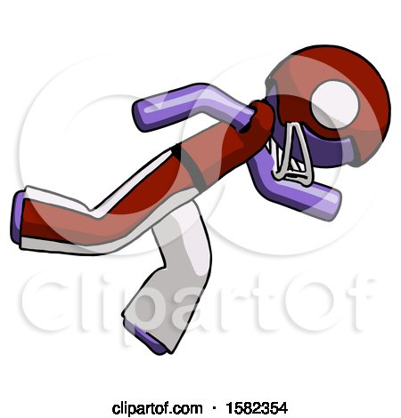 Purple Football Player Man Running While Falling down by Leo Blanchette