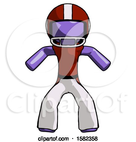 Purple Football Player Male Sumo Wrestling Power Pose by Leo Blanchette