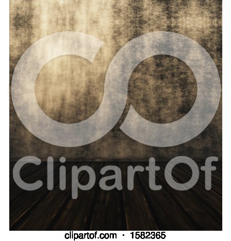 Clipart of a 3d Dark Grungy Room - Royalty Free Illustration by KJ Pargeter
