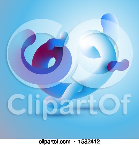 Clipart of an Abstract Motion Background with 3D Fluid Shapes - Royalty Free Vector Illustration by KJ Pargeter
