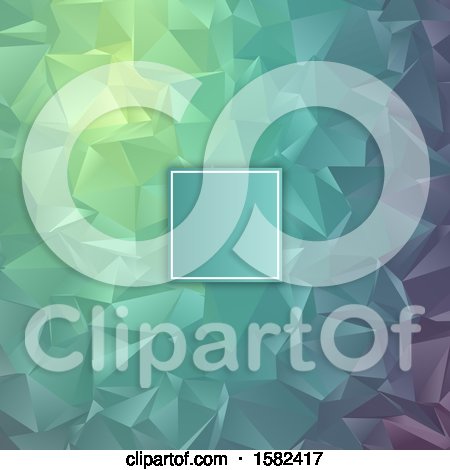 Clipart of a Blank Frame over a Geometric Background - Royalty Free Vector Illustration by KJ Pargeter