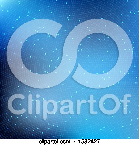 Clipart of a Blue Halftone Dots Background - Royalty Free Vector Illustration by KJ Pargeter