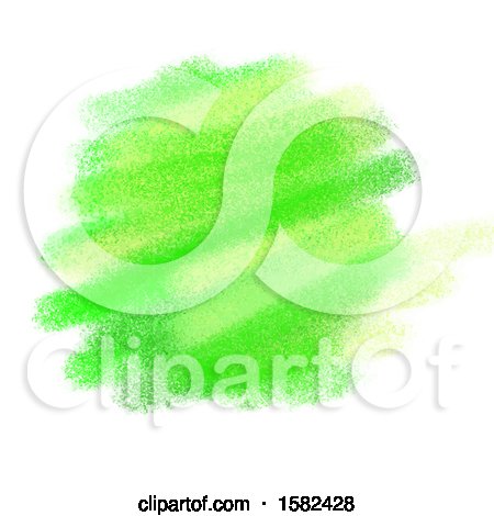Clipart of a Neon Green Watercolor Background on White - Royalty Free Vector Illustration by KJ Pargeter