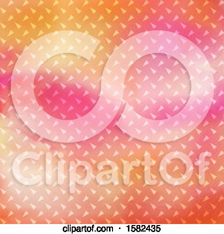 Clipart of a Pink and Orange Diamond Plate Watercolor Background - Royalty Free Vector Illustration by KJ Pargeter