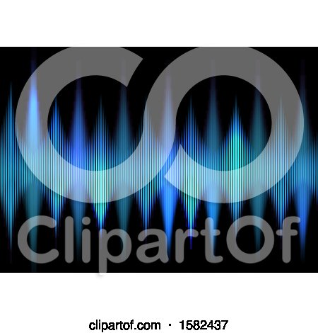 Clipart of a Background of Blue Techno Waves - Royalty Free Vector Illustration by KJ Pargeter