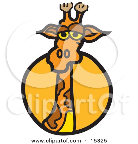 Curious Giraffe Looking Outwards Clipart Illustration by Andy Nortnik