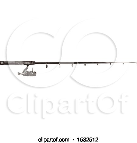 Clipart of a Sketched Fishing Pole - Royalty Free Vector Illustration by Vector Tradition SM