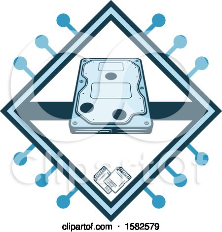Clipart of a Computer Hard Drive - Royalty Free Vector Illustration by Vector Tradition SM