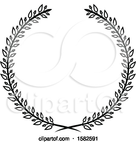 Clipart of a Black and White Wreath - Royalty Free Vector Illustration by Vector Tradition SM