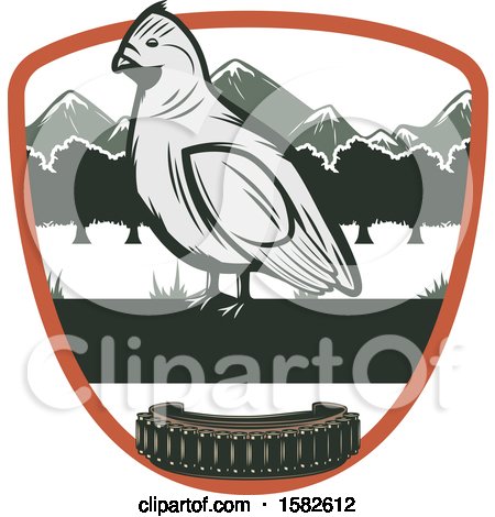 Clipart of a Bird in a Shield with Ammo - Royalty Free Vector Illustration by Vector Tradition SM