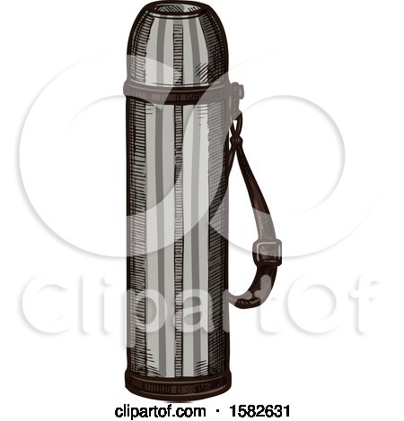 Clipart of a Sketched Thermos - Royalty Free Vector Illustration by Vector Tradition SM